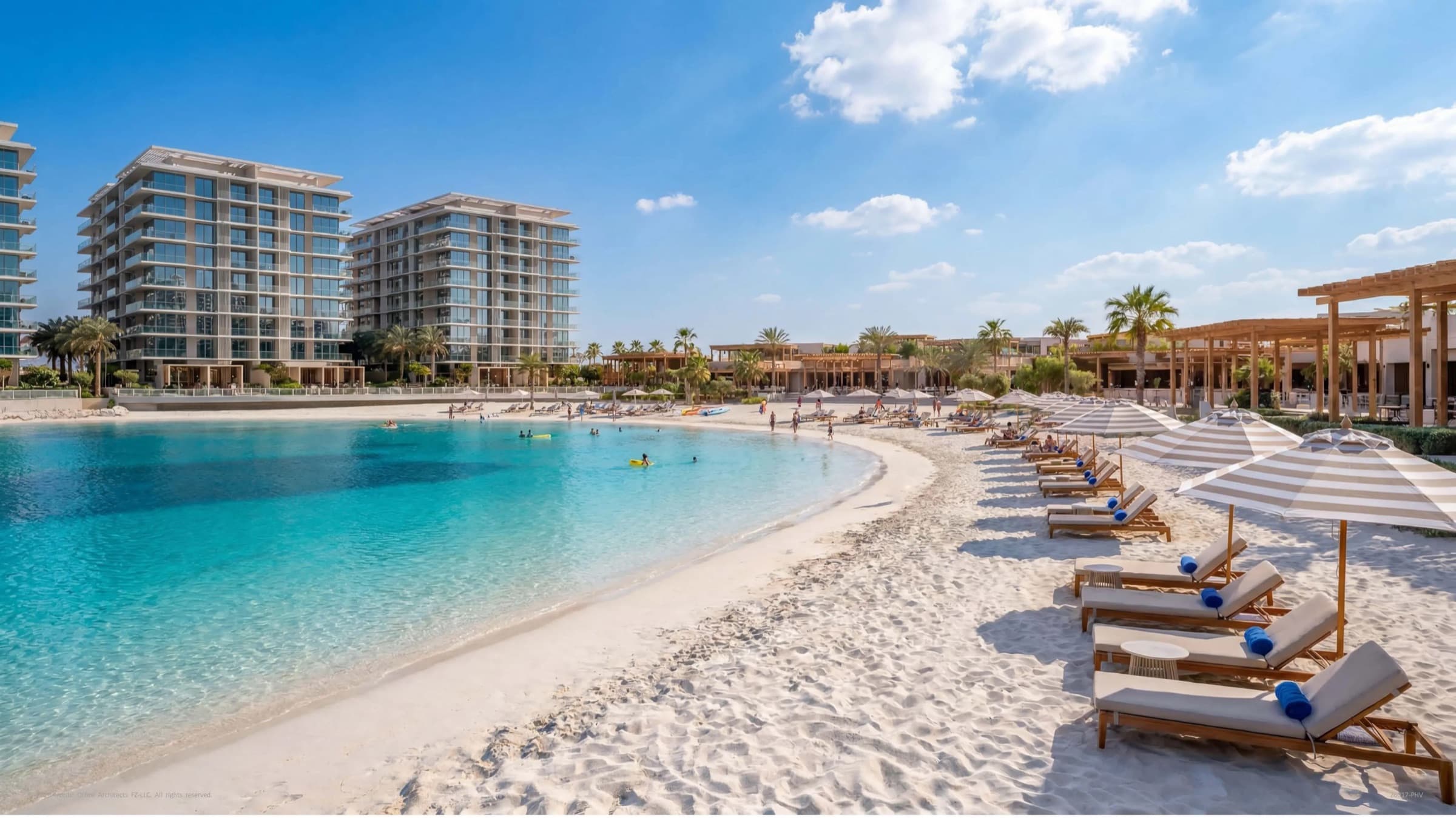 The Canopies at Yas Point — six waterfront buildings around the lagoon beach